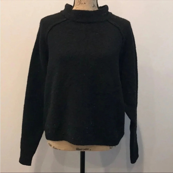 RARE Free People Bubble Crew Neck sweater in black oversized - Picture 3 of 11